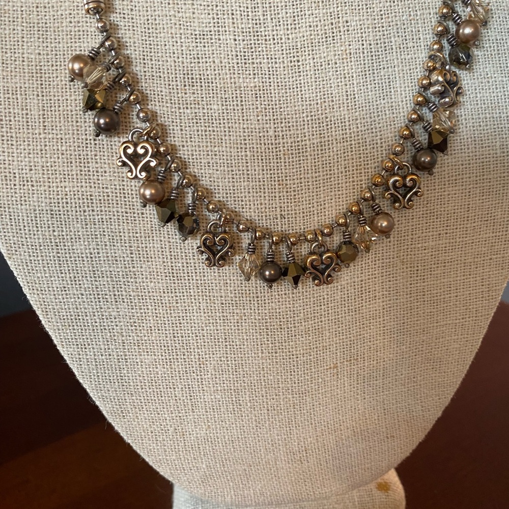 Brighton “CANNES’ Bronze Swarovski Crystal and Pearl Necklace and Bracelet - Picture 5 of 10